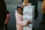 Little Girl with a Christmas Present
