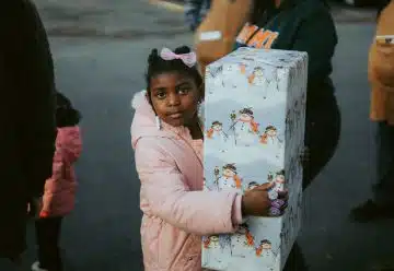 Little Girl with a Christmas Present