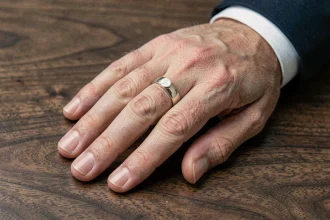 Chevalière homme en or blanc trop serrée au doigt, erreur de taille à éviter